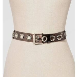 Wild Fable Black Grommet Jelly Belt with Silver Roller Buckle